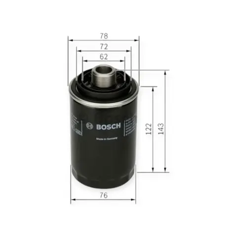 Фільтр масляний Volkswagen GROUP 1.8-2.0TSI 05- BOSCH — Фільтри DianaParts