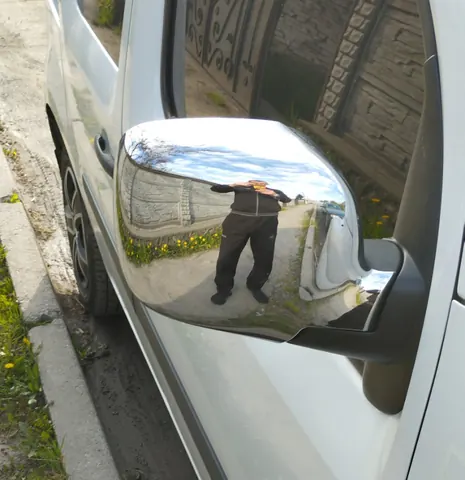 Накладки на дзеркала 2008-2013 (2 шт) OmsaLine - Італійська нержавійка для Renault Kangoo рр — Renault Kangoo 2008–2020 гг. DianaParts