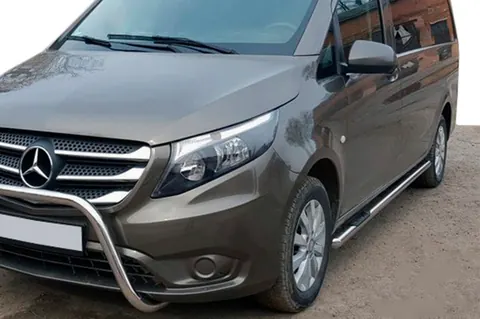 Бічні труби 2 шт., нерж.) d70, Коротка/Середня бази для Mercedes Vito/V-class W447 2014- рр — Mercedes Vito/V-class W447 2014- гг. DianaParts