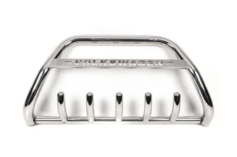 Кенгурятник WT003 (нерж) 60мм, з написом для Volkswagen T5 Transporter 2003-2010 рр — Volkswagen T5 Transporter 2003-2010 гг. DianaParts