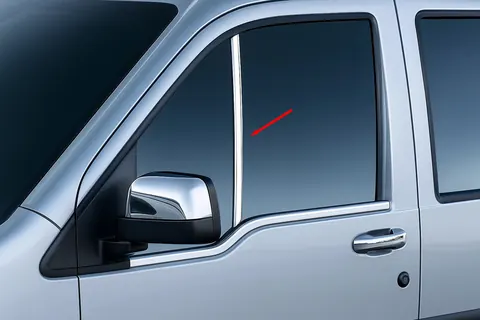Молдинг вертикальний на кватирку (2 шт., нерж.) Carmos - Турецька сталь для Ford Connect 2006-2009 рр — Ford Connect 2006–2009 гг. DianaParts