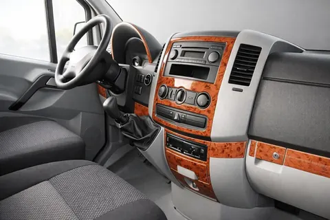 Накладки на панель (19 деталей) Титан для Volkswagen Crafter 2006-2016 рр — Volkswagen Crafter 2006-2016 гг. DianaParts
