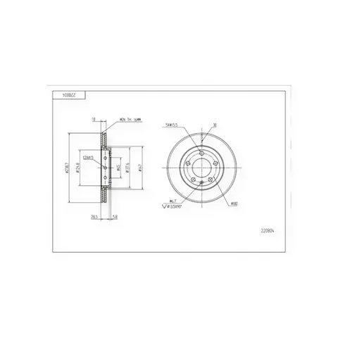 Диск гальмівний Volkswagen Polo, Skoda Fabia передній (d239x18mm) HART — Автозапчастини DianaParts