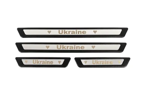 Накладки на пороги (Ukraine, 4 шт., нерж) — Универсальные аксессуары DianaParts
