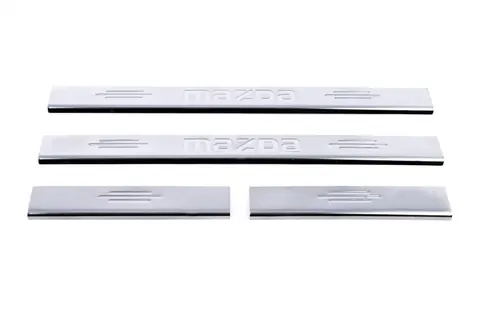 Накладка на пороги Carmos (4 шт, нерж) V-1 для Mazda 6 2008-2012 рр — Mazda 6 2008-2012 гг. DianaParts