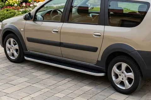 Бокові пороги Tayga (2 шт., алюміній) для Lada Largus 2012- рр — Lada Largus 2012- гг. DianaParts