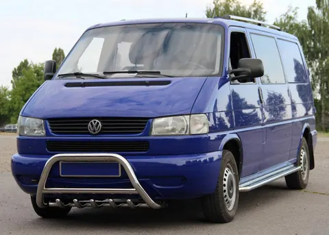 Кенгурятник WT003 60мм (нерж) 51мм, з написом для Volkswagen T4 Caravelle/Multivan 1990-2003 рр — Volkswagen T4 Caravelle/Multivan 1990–2003 гг. DianaParts