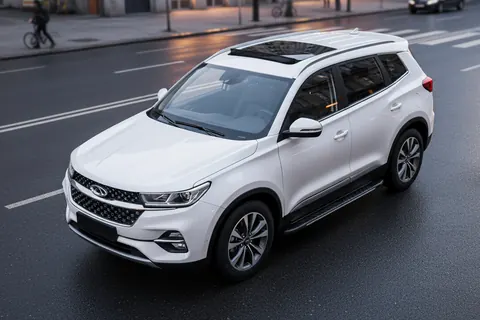 Бокові пороги Bosphorus Grey (2 шт., алюміній) для Chery Tiggo 7 2020- рр — Chery Tiggo 7 2020- гг. DianaParts
