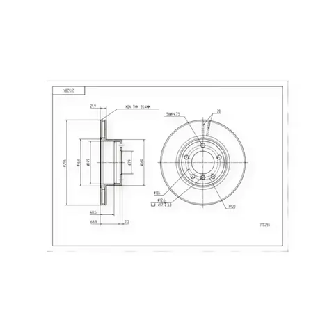Диск гальмівний BMW 5 (E39) передній (296x22mm) HART — Автозапчастини DianaParts