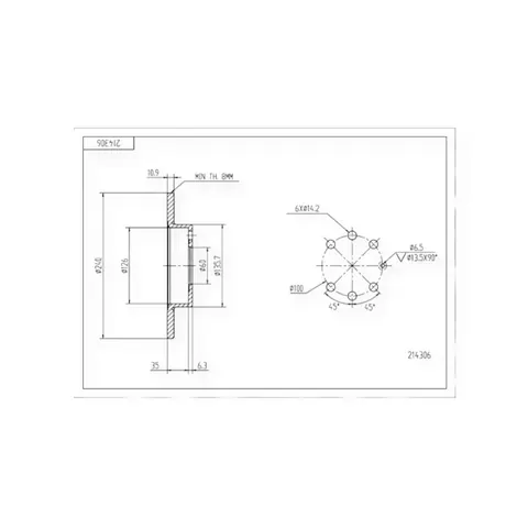 Диск гальмівний Opel Kadett, Vectra A, Astra F передній (236mmx12.6mm) HART — Автозапчастини DianaParts
