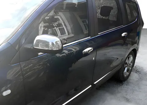 Накладки на дзеркала (2 шт., нерж.) OmsaLine - Італійська нержавійка для Dacia Lodgy 2012-2022 рр — Dacia Lodgy 2012-2022 гг. DianaParts