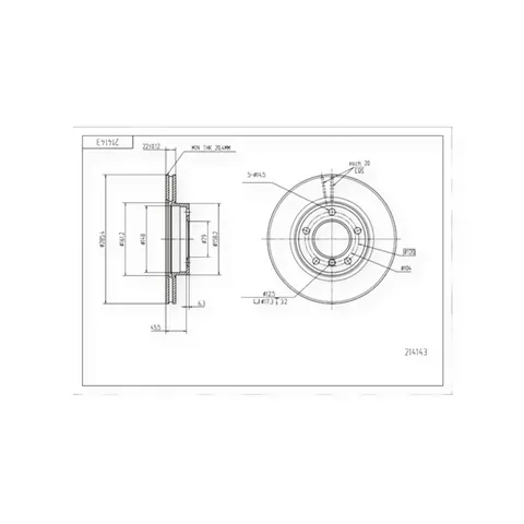 Диск гальмівний BMW 3 (E36, E46) передній (286mm22mm) HART — Автозапчастини DianaParts