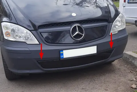 Зимова накладка на бампер (2010-2015) Глянсова для Mercedes Vito W639 рр — Mercedes Vito W639 2004-2014 гг. DianaParts