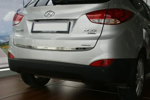 Кромка багажника (нерж.) OmsaLine - Італійська нержавійка для Hyundai IX-35 2010-2015 рр — Hyundai IX-35 2010-2015 гг. DianaParts