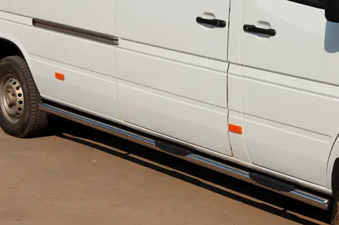 Бічні труби (2 шт., нерж.) Довга база, d60 для Volkswagen LT 1995-2006 рр — Volkswagen LT 1995-2006 гг. DianaParts