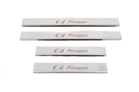 Накладки на пороги Carmos (4 шт., нерж.) для Citroen C-4 Picasso 2013-2022 рр — Citroen C-4 Picasso 2013-2022 гг. DianaParts