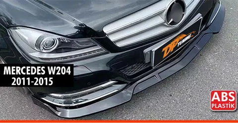 Накладка на передній бампер DPT V1 (2011-2015, чорний глянець) для Mercedes C-class W204 рр — Mercedes C-class W204 2007-2015 гг. DianaParts
