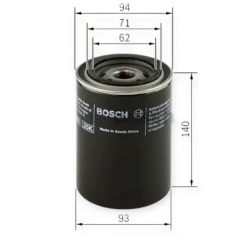 Фільтр масляний Volkswagen Golf II, Passat B3, B4, B5 - Audi 100,80 1.6D, TD, 1.9D, TD, TDI BOSCH — Фільтри DianaParts
