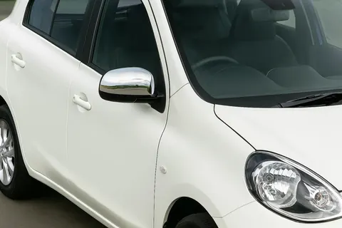 Накладки на дзеркала (2 шт., нерж) OmsaLine - Італійська нержавійка для Nissan Micra K13 2011-2016 рр — Nissan Micra K13 2011-2016 гг. DianaParts