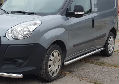 Бічні труби (2 шт., нерж.) 60мм, Стандартна база для Fiat Doblo II 2010-2022 рр — Fiat Doblo II 2010-2022 гг. DianaParts