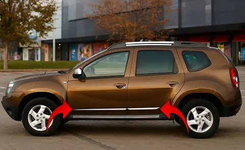 Молдинг дверний (4 шт., нерж.) OmsaLine - Італійська нержавійка для Dacia Duster 2008-2018 рр — Dacia Duster 2008-2018 гг. DianaParts