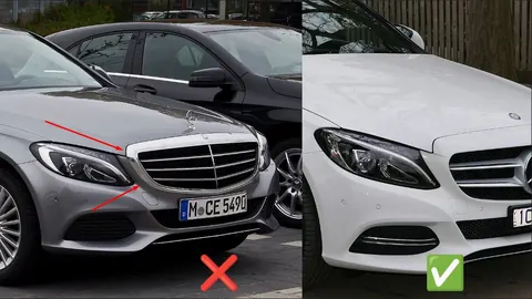 Передня решітка Diamond Silver (для Avantgarde/AMG-Line/C43 AMG) 2018-2026, без камери для Mercedes C-сlass W205 рр — Mercedes C-сlass W205 2014-2021 гг. DianaParts
