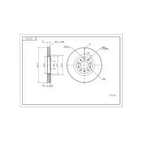 Диск гальмівний Volkswagen Caddy III,IV, Golf, Touran передній (287.8x25mm) HART — Автозапчастини DianaParts