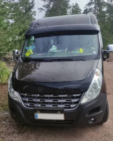 Козирьок на лобове скло V2 (чорний глянець, 5мм) для Renault Master 1998-2010 рр — Renault Master 1998-2010 гг. DianaParts