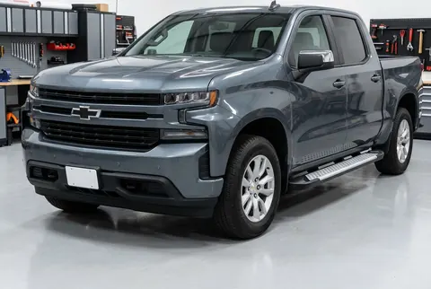 Бокові пороги Allmond Grey (2 шт., алюміній) для Chevrolet Silverado 2019- рр — Chevrolet Silverado 2019- гг. DianaParts