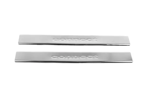 Накладки на пороги Carmos V2 (2 шт, нерж) для Ford Connect 2006-2009 рр — Ford Connect 2006–2009 гг. DianaParts
