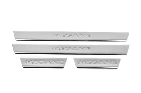 Накладки на пороги Carmos V2 (4 шт, нерж) для Renault Megane IV 2016-2025 рр — Renault Megane IV 2016-2025 гг. DianaParts