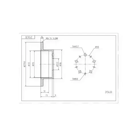 Диск гальмівний Fiat Ducato (2002-) 1.0-1.4t задній (280mm16mm) HART — Автозапчастини DianaParts