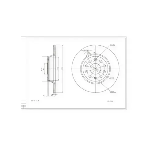 Диск гальмівний Volkswagen Passat B6, CC, B7 задній (282mmx12mm) HART — Автозапчастини DianaParts