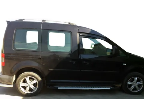 Бокові пороги X5-тип (2 шт., алюм) Максі база для Volkswagen Caddy 2010-2015 рр — Volkswagen Caddy 2010-2015 гг. DianaParts
