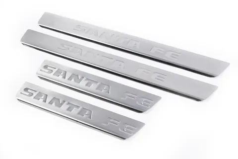 Накладка на пороги Carmos V1 (4 шт, нерж) для Hyundai Santa Fe 2 2006-2012 рр — Hyundai Santa Fe 2 2006-2012 гг. DianaParts