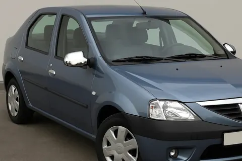 Накладки на дзеркала повні (2 шт) Carmos - Хромований пластик для Renault Logan I 2005-2008 рр — Renault Logan I 2005-2008 гг. DianaParts
