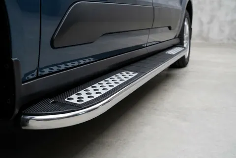 Бокові пороги Tayga V2 (2 шт., Алюміній) Стандартна база для Ford Connect 2021- рр — Ford Connect 2021- гг. DianaParts