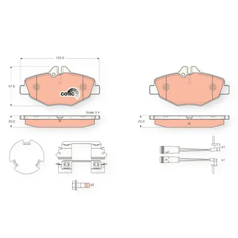 Колодки гальмівні Mercedes-Benz E-Class W124, W211, W212 (1999-2015) передні (система BOSCH) TRW — Гальмівна система DianaParts