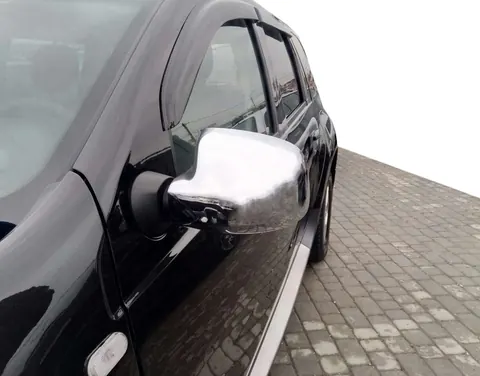Накладки на дзеркала (2 шт) OmsaLine - Італійська нержавійка для Renault Logan I 2008-2013 рр — Renault Logan I 2008-2013 гг. DianaParts