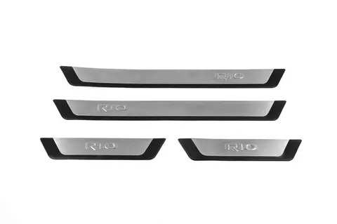 Накладки на пороги Flexill (4 шт, нерж) Sport для Kia Rio 2012-2017 рр — Kia Rio 2012-2017 гг. DianaParts