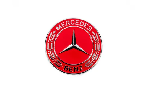 Заглушка замість емблеми на капот Mercedes (червона, 57мм) для Mercedes-Benz — Mercedes-Benz DianaParts