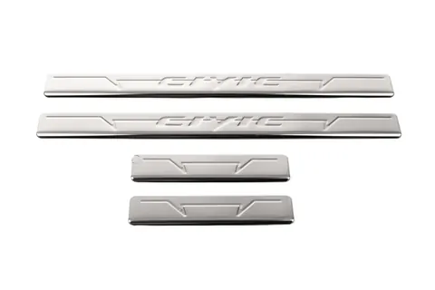 Накладки на пороги OmsaLine V1 (4 шт, нерж.) для Honda Civic Sedan VIII 2006-2011 рр — Honda Civic Sedan VIII 2006-2011 гг. DianaParts