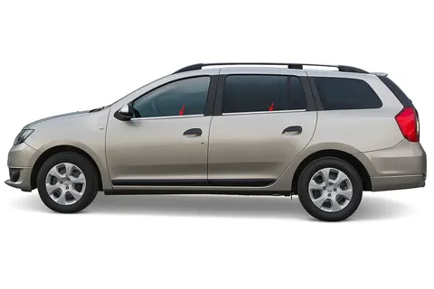 Окантовка вікон (4 шт, нерж) Carmos - Турецька сталь для Dacia Logan MCV 2013-2020 рр — Dacia Logan MCV 2013-2020 гг. DianaParts