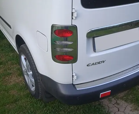 Накладки на стопи V2 (2 шт., нерж) Carmos - Турецька сталь для Volkswagen Caddy 2010-2015 рр — Volkswagen Caddy 2010-2015 гг. DianaParts