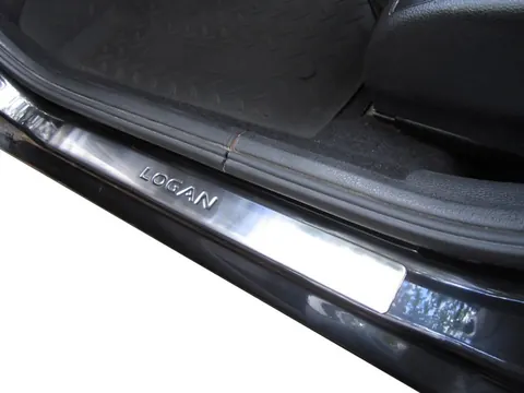 Накладки на пороги OmsaLine (4 шт., нерж.) для Dacia Logan I 2005-2008 рр — Dacia Logan I 2005-2008 гг. DianaParts