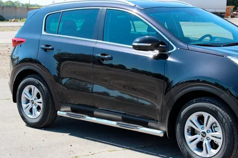 Бічні труби BB002 (2 шт., нерж) для Kia Sportage 2015-2021 рр — Kia Sportage 2015-2021 гг. DianaParts