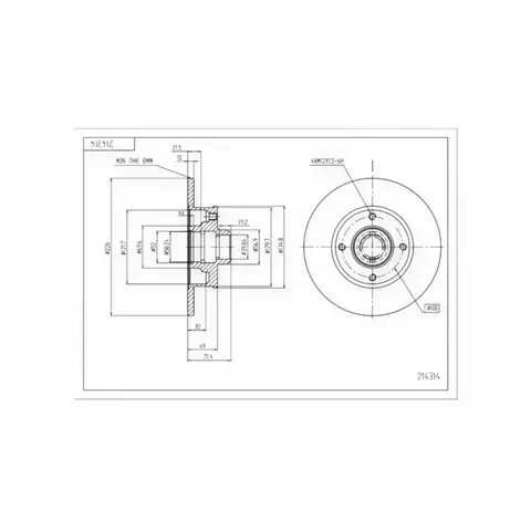 Диск гальмівний Volkswagen Golf II-III, Passat B3, B4, Jetta задній (226x10mm) HART — Автозапчастини DianaParts