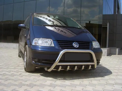 Кенгурятник WT003 (нерж) 60 мм, з написом для Volkswagen Sharan 2010-2023 рр — Volkswagen Sharan 2010-2023 гг. DianaParts