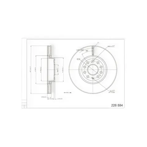 Диск гальмівний Volkswagen Passat B6, CC, B7, B8 передній (312mmx25mm) HART — Автозапчастини DianaParts
