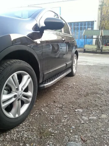Бокові пороги BlackLine (2 шт, алюміній) довга база для Nissan Qashqai 2010-2014 рр — Nissan Qashqai 2010-2014 гг. DianaParts